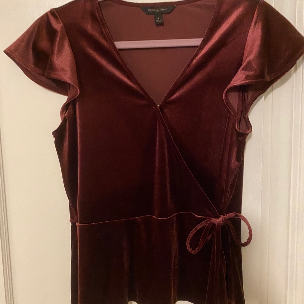 Velvet kimono style Christmas red top